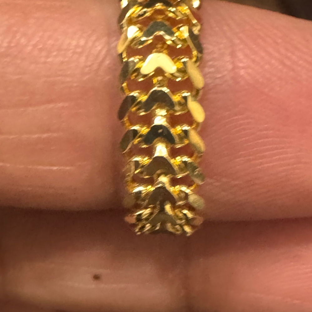 18K Real Gold Heartbiz Size 7